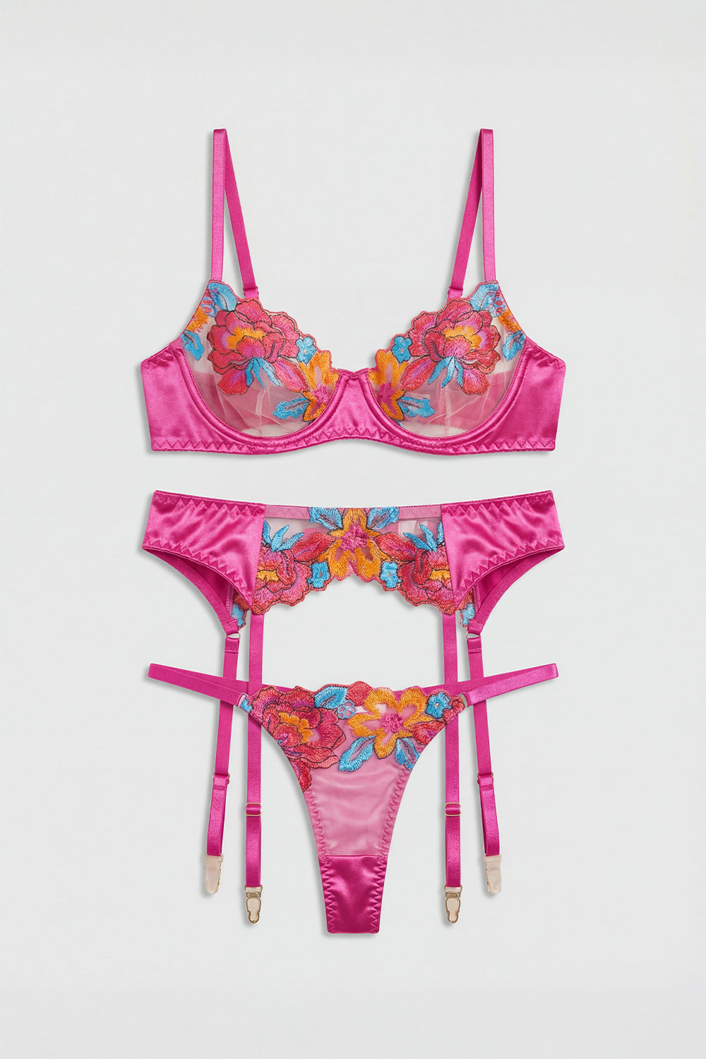 Pink Flower Intimates Set